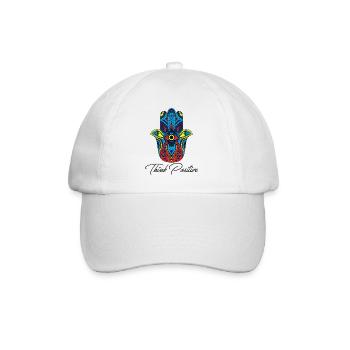 hamsa hand fatima yoga think positive Geschenk - Baseballkappe - Weiß/Weiß - Vorne