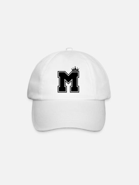 buchstabe M Krone - Baseballkappe - Weiß/Weiß