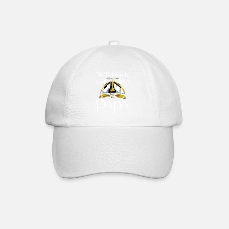 Wikinger Papa Helm Vater Dad Odin Myolnir Vikinger - Baseballkappe - Weiß/Weiß