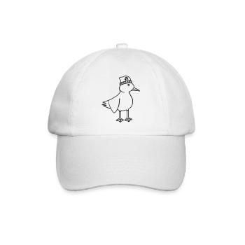 Seagull Anarchy – Vilain Maritime Hipster Art côtier - Casquette classique - blanc/blanc - Devant