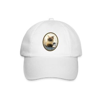 Katze - Baseballkappe - Weiß/Weiß - Vorne