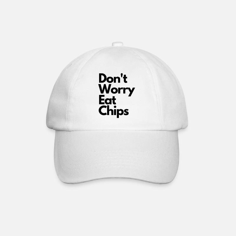 Don't Worry Eat Chips - Baseballkappe - Weiß/Weiß