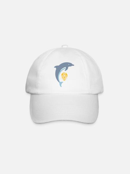 Tribal dolphin - Baseball Cap - white/white