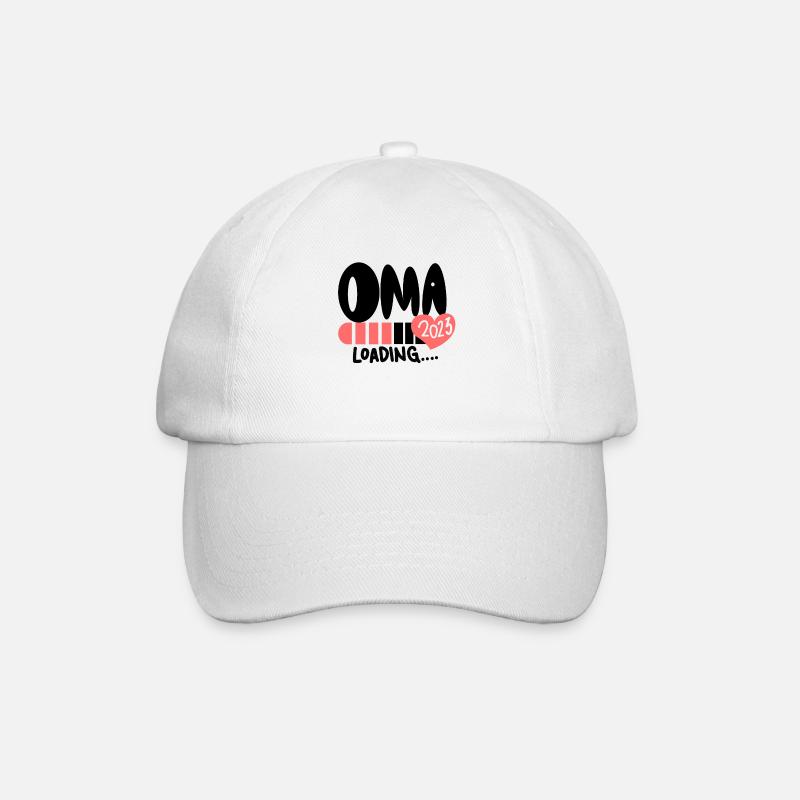 Oma 2023 - Werdende Oma - Baseballkappe - Weiß/Weiß