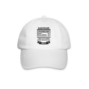 Elektriker Stundenlohn - Baseballkappe - Weiß/Weiß - Vorne
