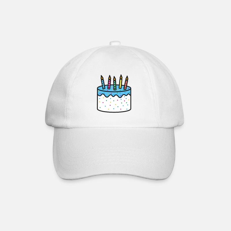 Geburtstagskuchen Geburtstagsgeschenk - Baseballkappe - Weiß/Weiß