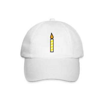 Icône d’anniversaire de bougie - Casquette classique - blanc/blanc - Devant