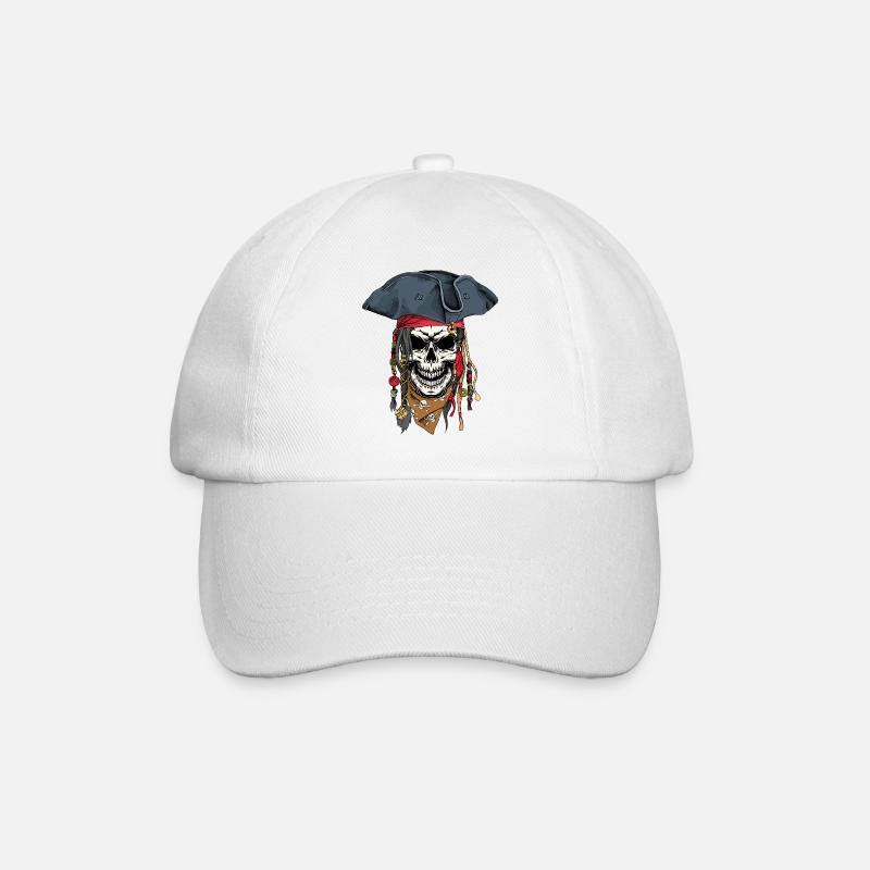 Pirates Skull - Baseball Cap - white/white