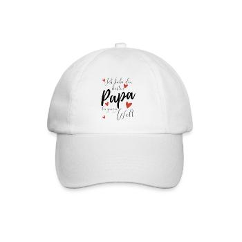 Ich habe den BESTEN PAPA der WELT - Baseballkappe - Weiß/Weiß - Vorne