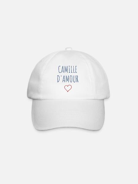 CAMILLE d'amour - COEUR - Casquette classique - blanc/blanc