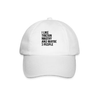 J’aime le dogue tibétain et peut-être le chien de 3 personnes - Casquette classique - blanc/blanc - Devant