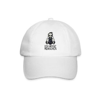 Ich hasse Menschen - Baseballkappe - Weiß/Weiß - Vorne