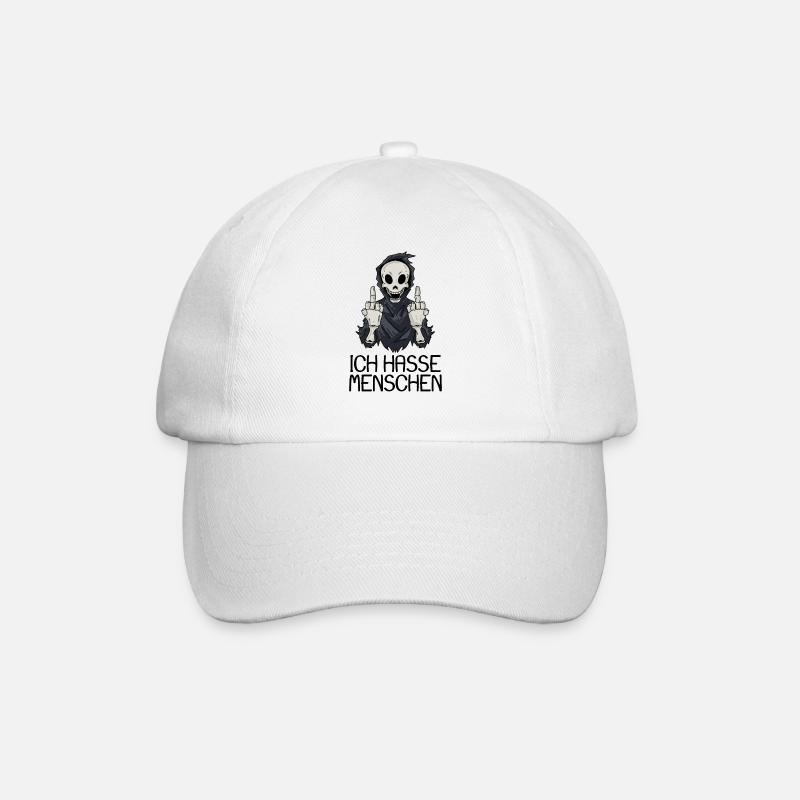Ich hasse Menschen - Baseballkappe - Weiß/Weiß