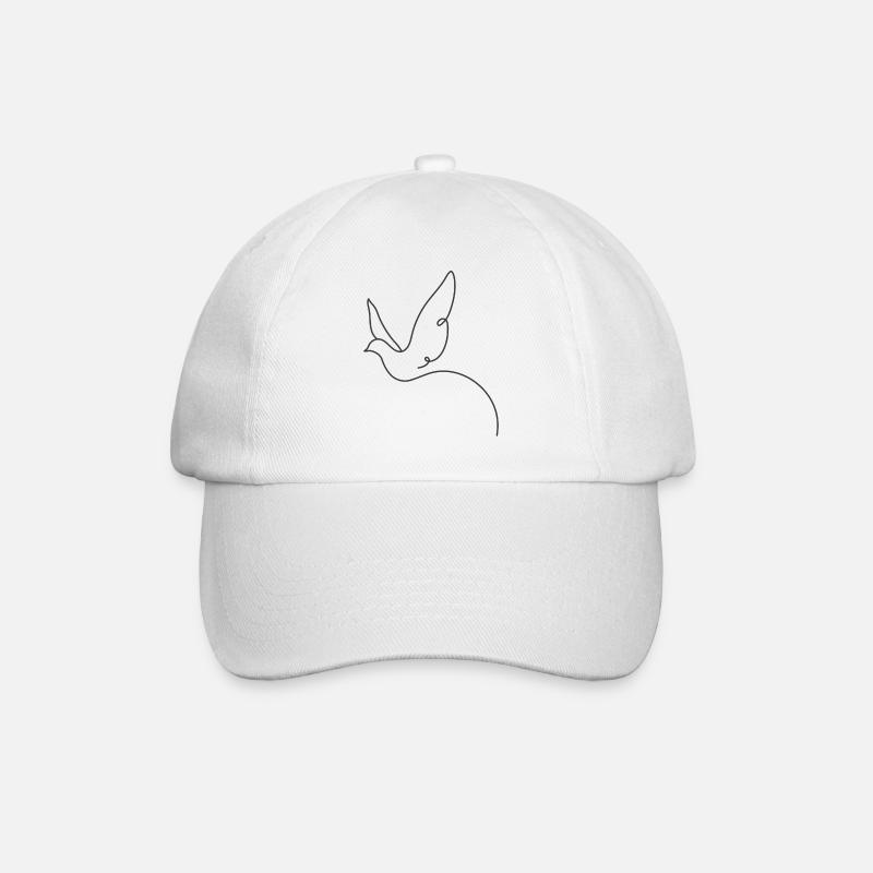 Vogel - Baseballkappe - Weiß/Weiß