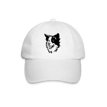 Tête de Border Collie - Casquette classique - blanc/blanc - Devant