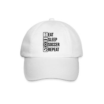 Logo Eat Sleep Soccer - Baseball Cap - white/white - Front