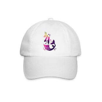 4 Birthday Mermaid - Baseball Cap - white/white - Front