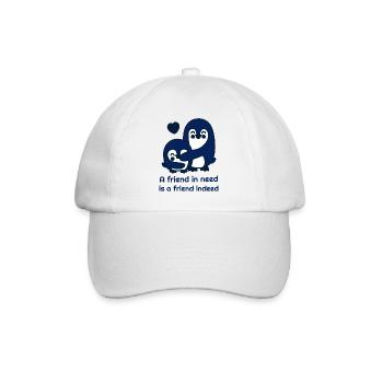 A friend in need is a friend indeed. Cute penguins - Baseball Cap - white/white - Front