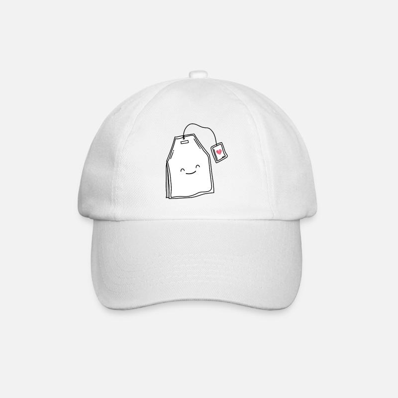 Teeliebhaber Tee Lächeln - Baseballkappe - Weiß/Weiß