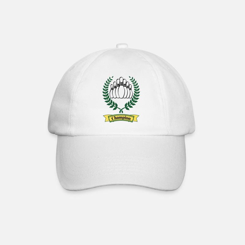 Bowling Bowling Champion, Gagnant, vert jaune - Casquette classique - blanc/blanc