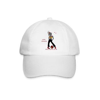 Girlpower, Fußball - Baseballkappe - Weiß/Weiß - Vorne