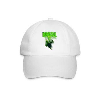 Brasil Neon Fußballkick - Baseballkappe - Weiß/Weiß - Vorne