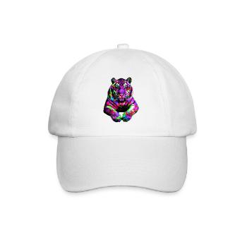 Tiger bunt Regenbogen - Baseballkappe - Weiß/Weiß - Vorne