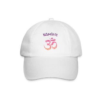 Yoga Om Namaste - Baseballkappe - Weiß/Weiß - Vorne