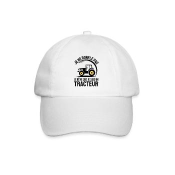JE NE RONFLE PAS JE RÊVE QUE JE SUIS UN TRACTEUR 1 - Casquette classique - blanc/blanc - Devant