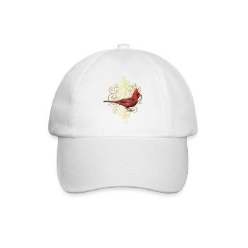 Der nördliche Kardinal - Baseballkappe - Weiß/Weiß - Vorne