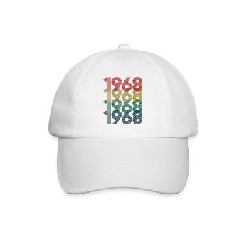 Cool Retro 1968, 54 ans, cadeau de 54e anniversaire - Casquette classique - blanc/blanc - Devant