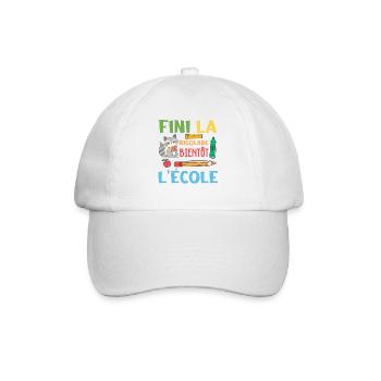 Fini La Rigolade Bientôt L École rentrée scolaire - Casquette classique - blanc/blanc - Devant