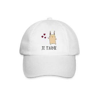 je t’aime - Casquette classique - blanc/blanc - Devant