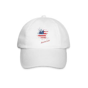 America - Baseballkappe - Weiß/Weiß - Vorne