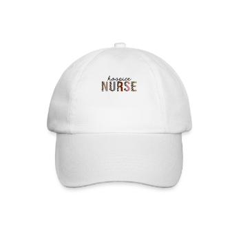Hospiz Krankenschwester Leopardenprint Lustig - Baseballkappe - Weiß/Weiß - Vorne