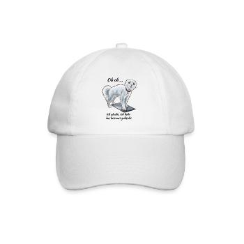 Lustige Katze Ich habe das Internet gelöscht - Baseballkappe - Weiß/Weiß - Vorne
