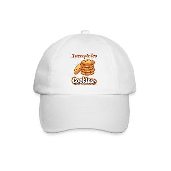 J'accepte les cookies - Casquette classique - blanc/blanc - Devant