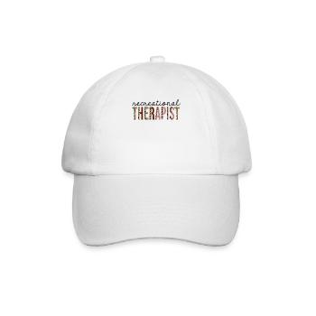 Recreational Therapist Leopard Print Funny - Baseball Cap - white/white - Front