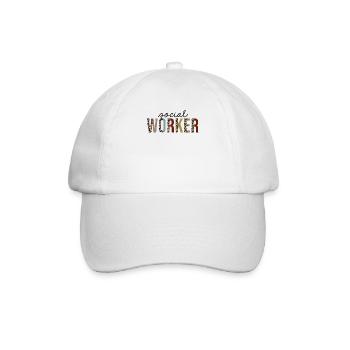 Sozialarbeiter Leopardenprint lustig - Baseballkappe - Weiß/Weiß - Vorne