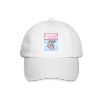 Cute Manatee Curvy Mermaid Funny - Baseball Cap - white/white - Front