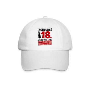 18 Geburtstag Besoffen Alkohol Jahre - Baseballkappe - Weiß/Weiß - Vorne