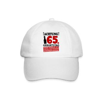 65 Geburtstag Besoffen Alkohol Jahre - Baseballkappe - Weiß/Weiß - Vorne