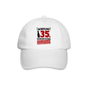 35 Geburtstag Besoffen Alkohol Jahre - Baseballkappe - Weiß/Weiß - Vorne