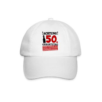 50 Geburtstag Besoffen Alkohol Jahre - Baseballkappe - Weiß/Weiß - Vorne