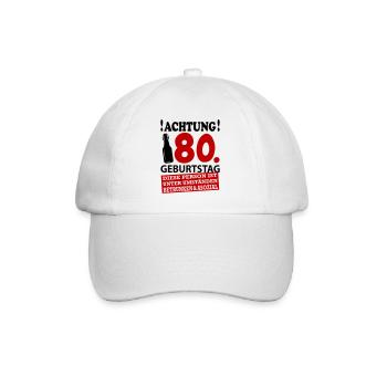 80 Geburtstag Besoffen Alkohol Jahre - Baseballkappe - Weiß/Weiß - Vorne