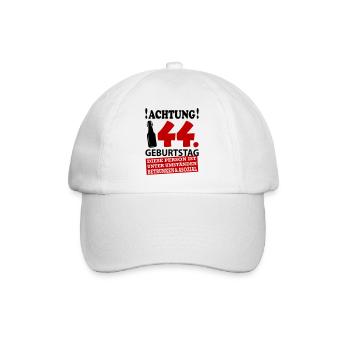 44 Geburtstag Besoffen Alkohol Jahre - Baseballkappe - Weiß/Weiß - Vorne