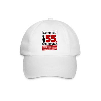 55 Geburtstag Besoffen Alkohol Jahre - Baseballkappe - Weiß/Weiß - Vorne