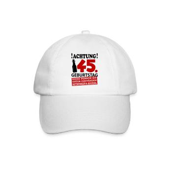 45 Geburtstag Besoffen Alkohol Jahre - Baseballkappe - Weiß/Weiß - Vorne