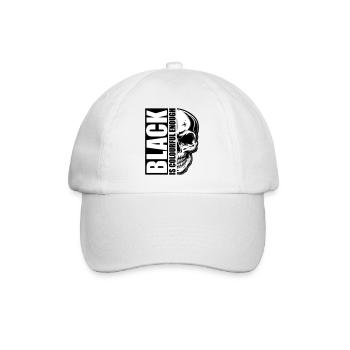 black colourful enough skull | Colors can be changed - Baseball Cap - white/white - Front