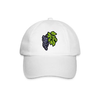Weinrebe Pinot Noir Geschenk lustig Winzer Traube - Baseballkappe - Weiß/Weiß - Vorne